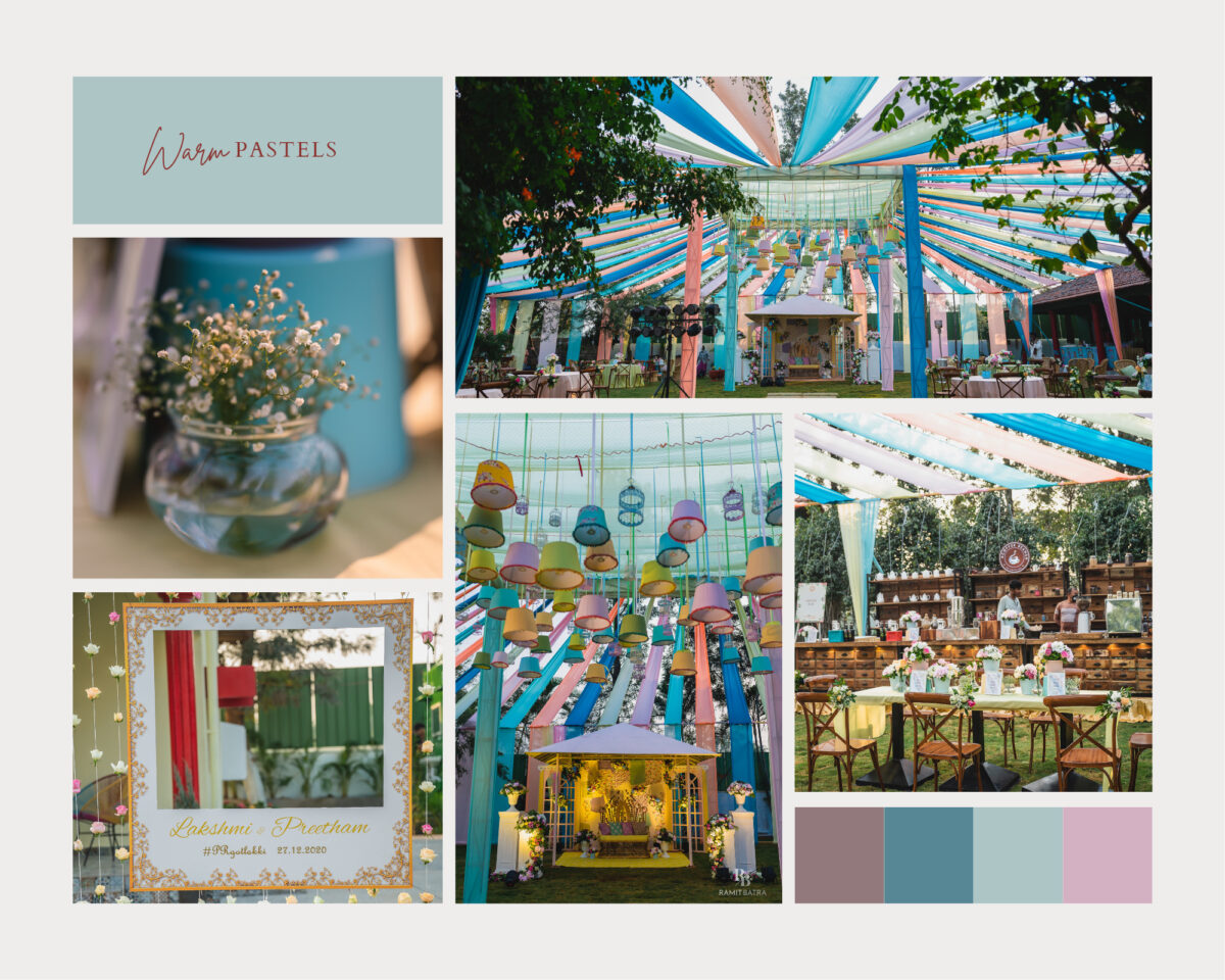 One of the wedding ceremonies artfully decorated in pastel hues
