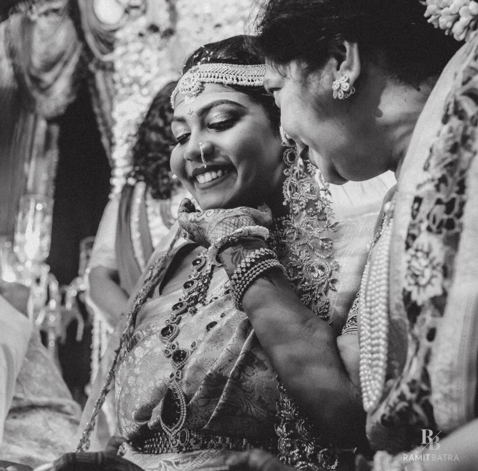 Intimate moment during Lakshmi and her mother during her wedding